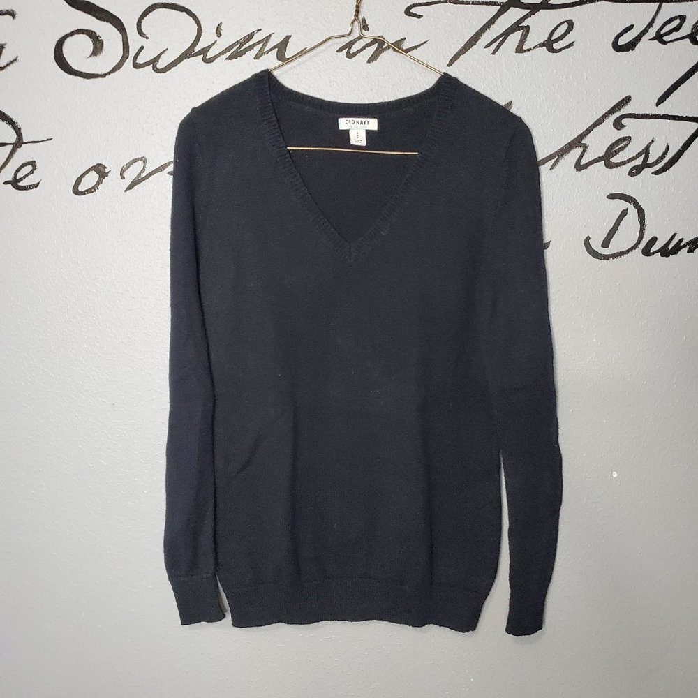 Old Navy Classic Black V Neck Lightweight Sweater, S